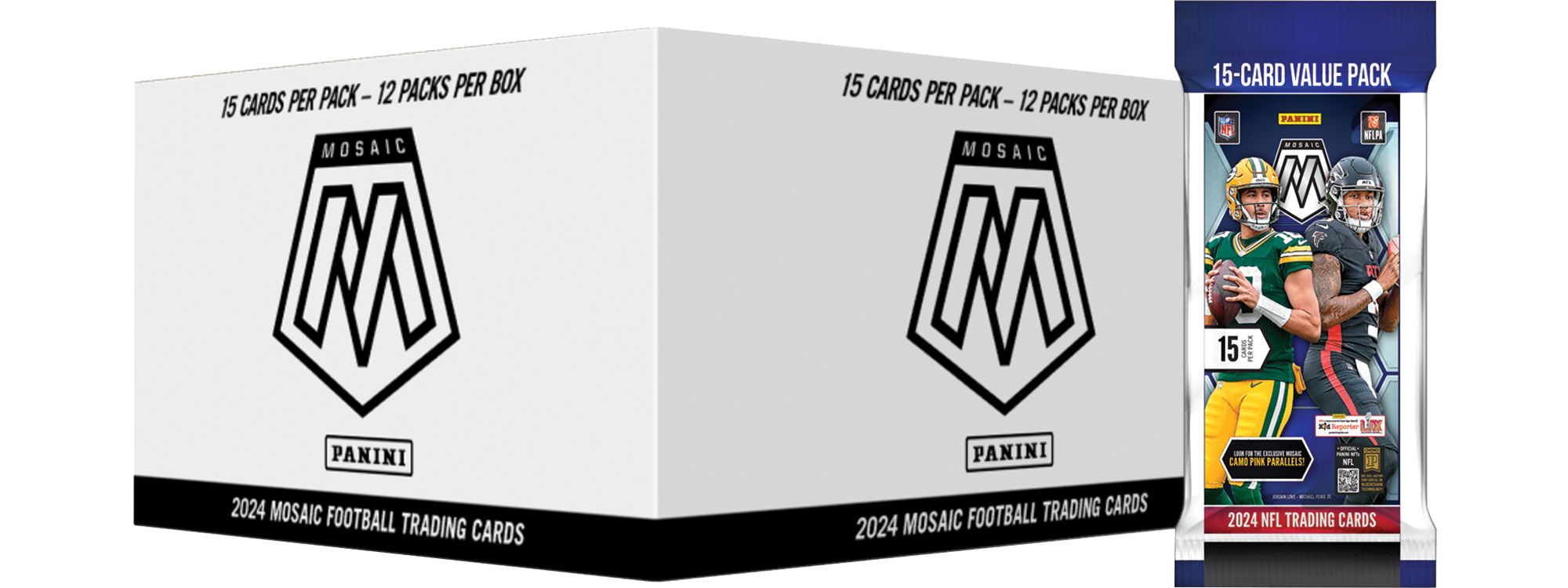 2024 Panini Mosaic NFL Football Fat Pack (Value or Cello) Pink Camos 12 Packs/Box - NFL Blaster