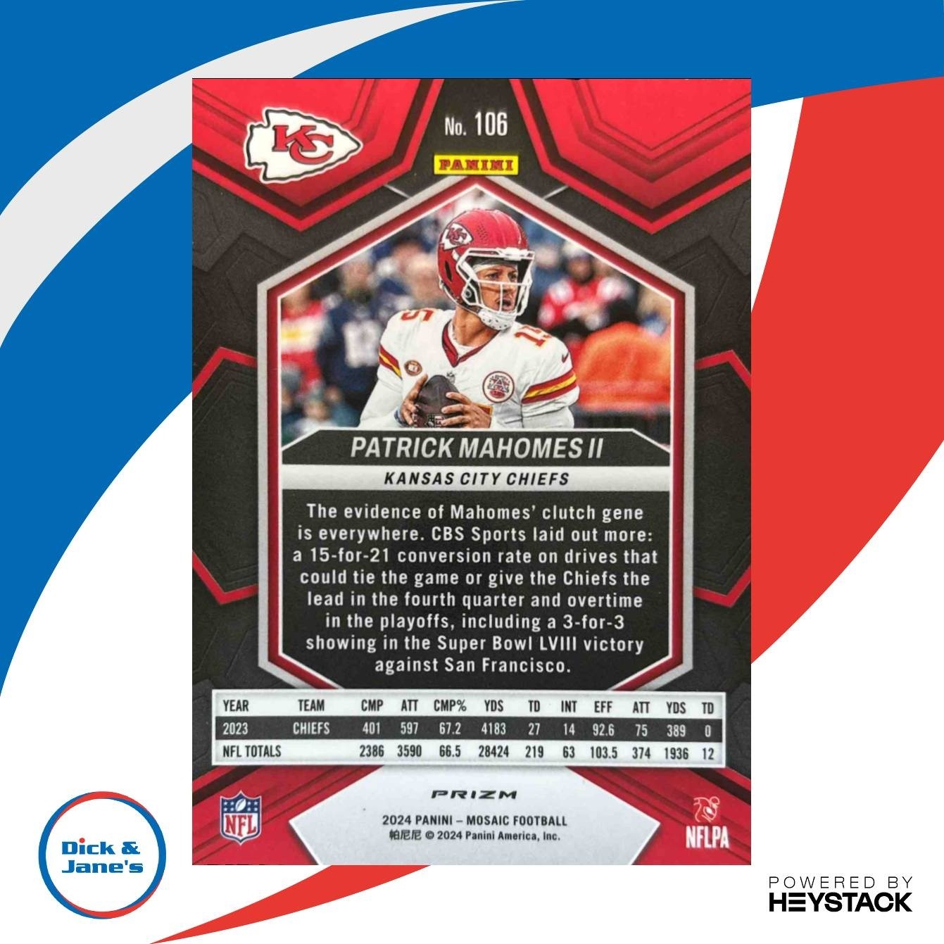 2024 Panini Mosaic Patrick Mahomes II Camo Pink Prizm #106 Kansas City Chiefs - Sports Cards