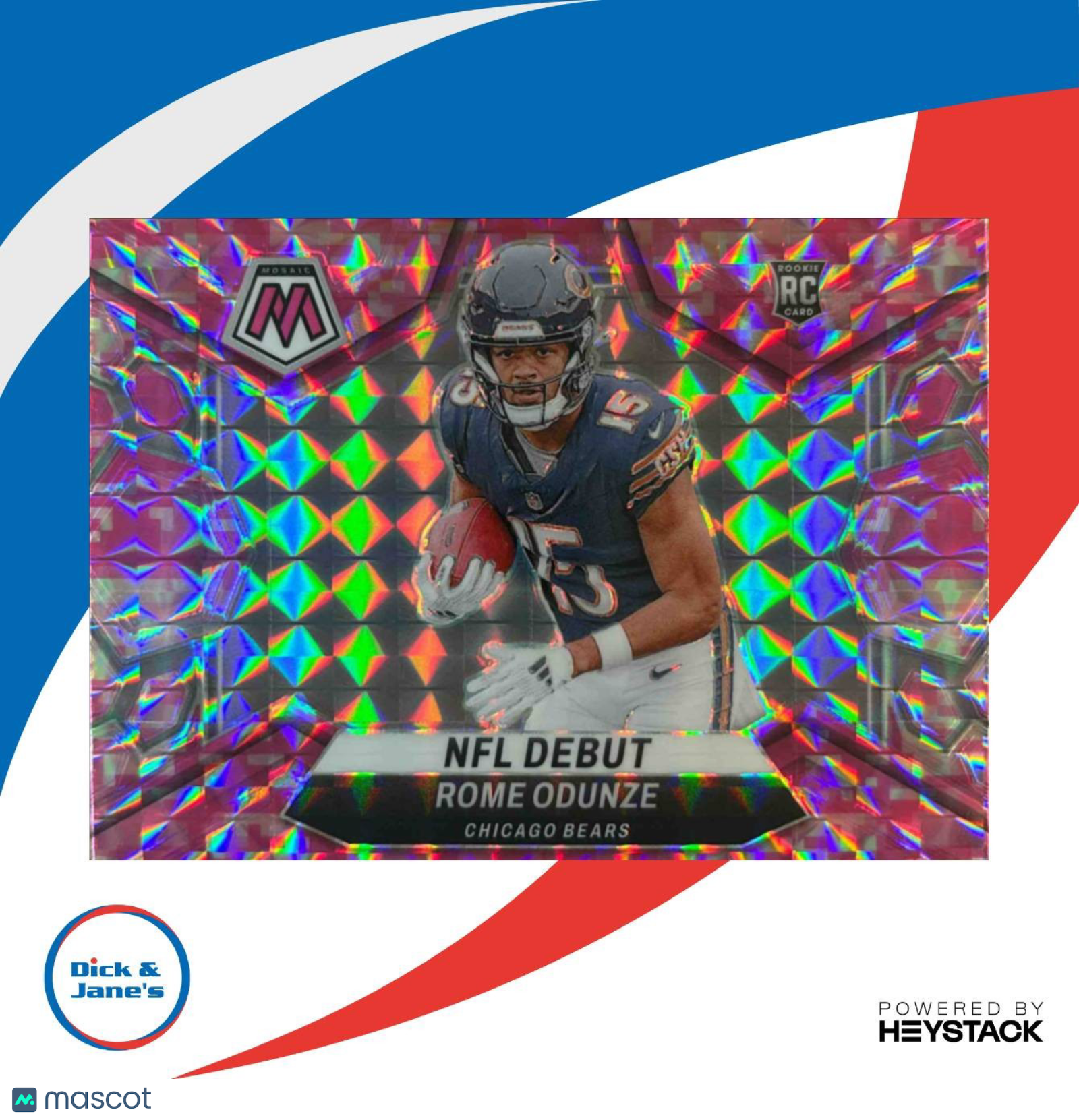 2024 Panini Mosaic Rome Odunze Camo Pink Prizm #281 RC NFL Debut Chicago Bears - Sports Cards
