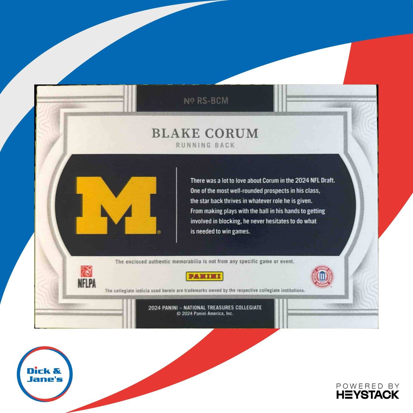 2024 Panini National Treasures Blake Corum Tremendous 79/99 RC Los Angeles Rams - Sports Cards