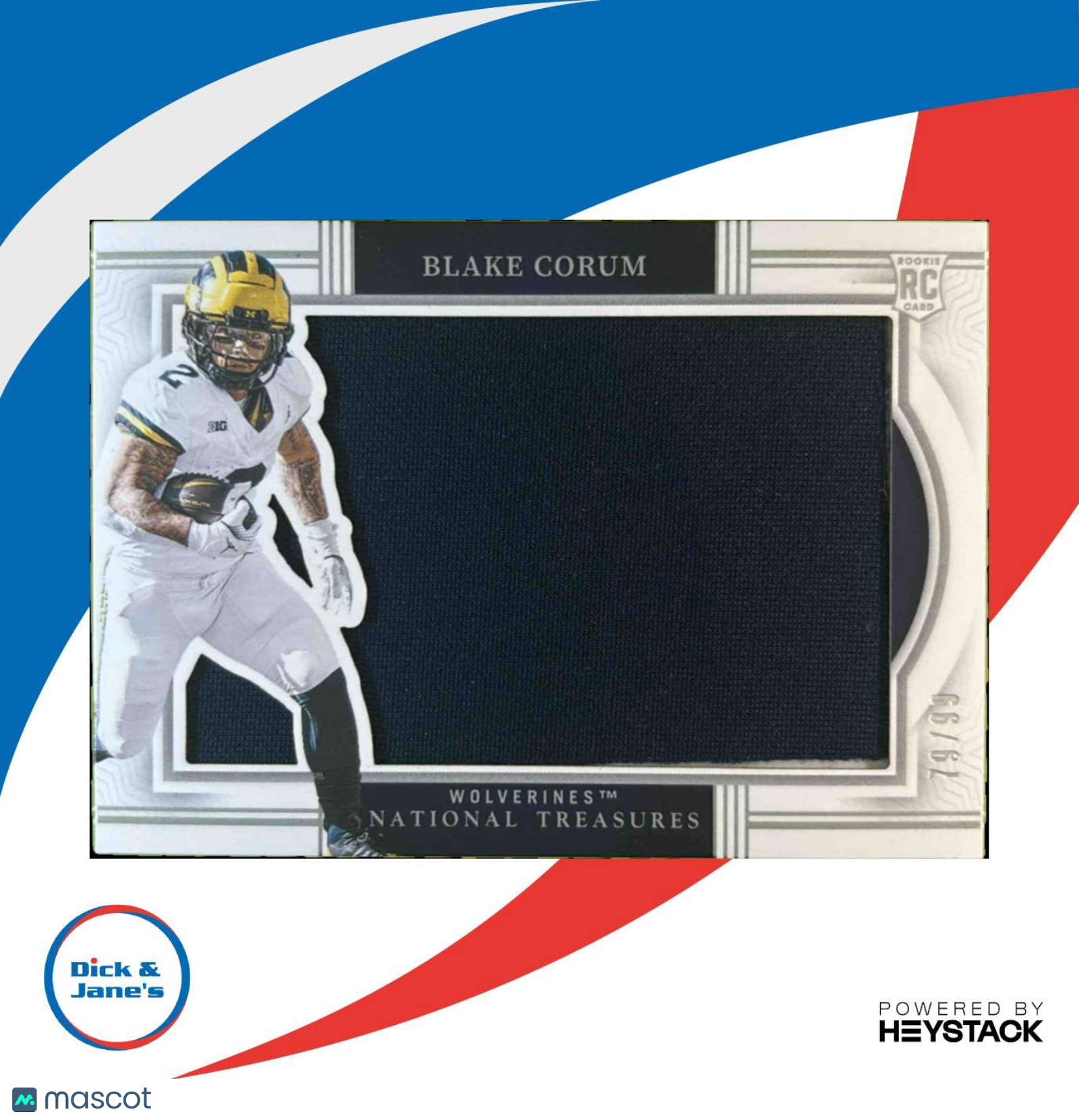 2024 Panini National Treasures Blake Corum Tremendous 79/99 RC Los Angeles Rams - Sports Cards
