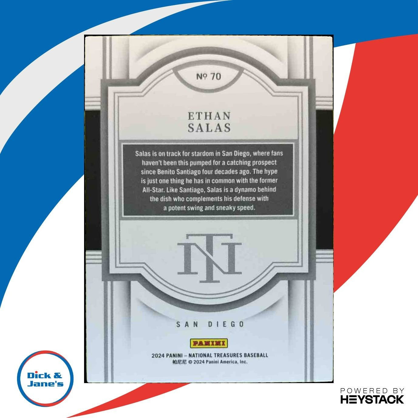 2024 Panini National Treasures Ethan Salas /10 #70 San Diego Padres - Sports Cards
