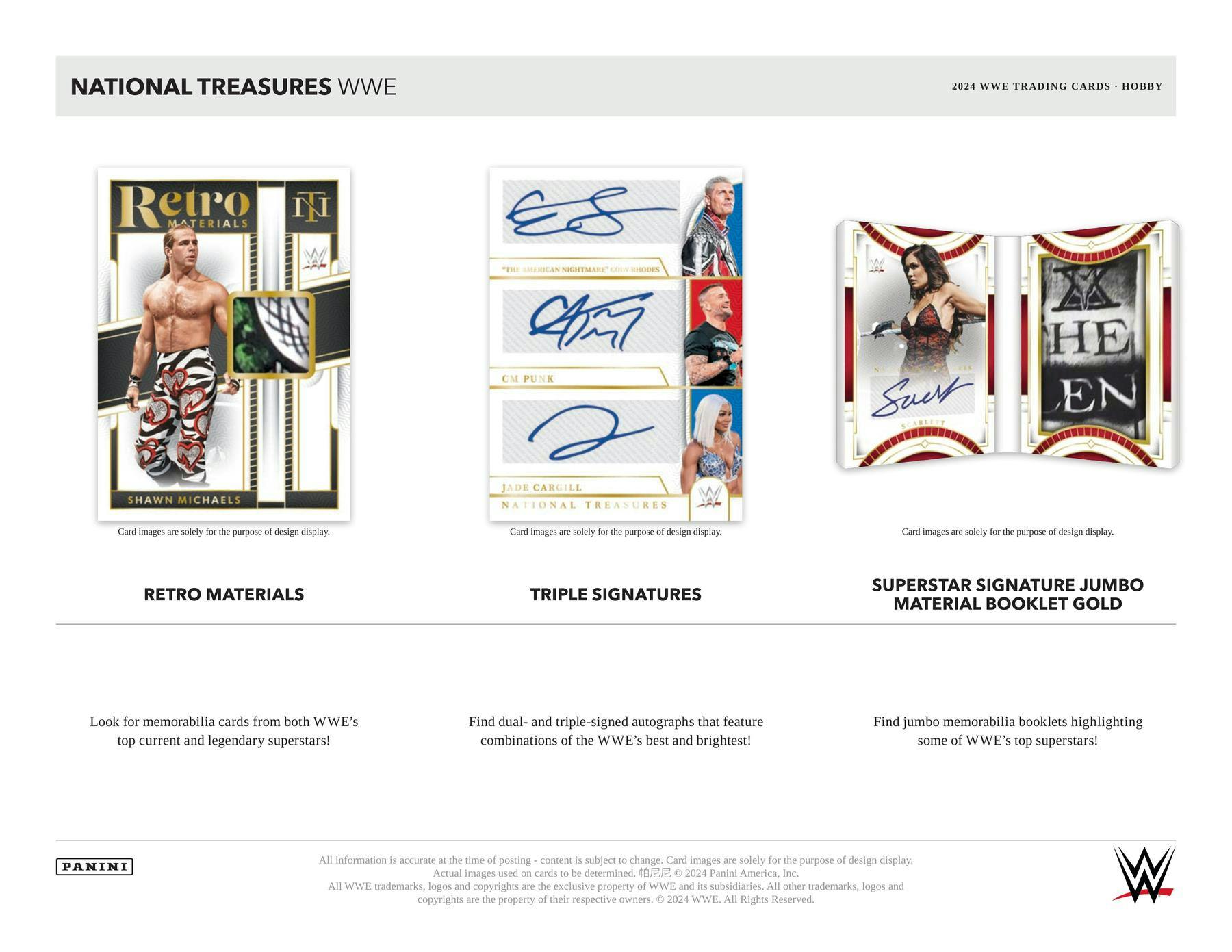 2024 Panini National Treasures WWE Wrestling Hobby Box (8 Autos / Mem per Box) - NFL Hobby Box