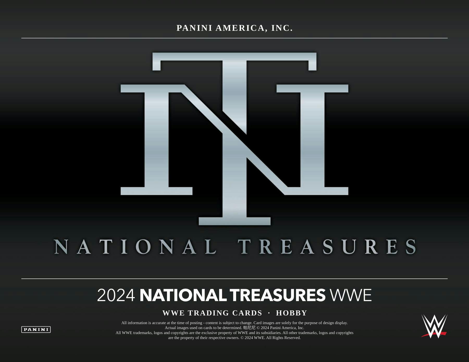 2024 Panini National Treasures WWE Wrestling Hobby Box (8 Autos / Mem per Box) - NFL Hobby Box