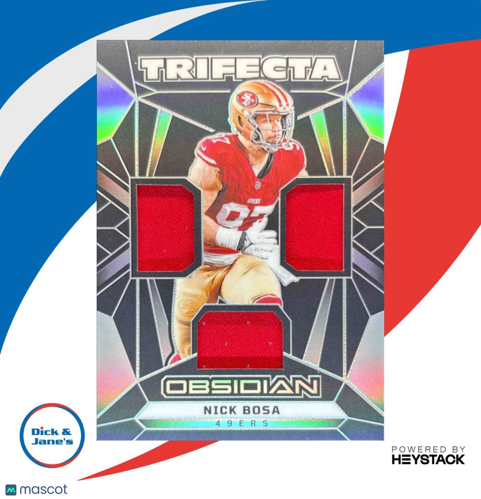 2024 Panini Obsidian Nick Bosa Trifecta Swatches #TS-NBA MEM San Francisco 49ers - Sports Cards