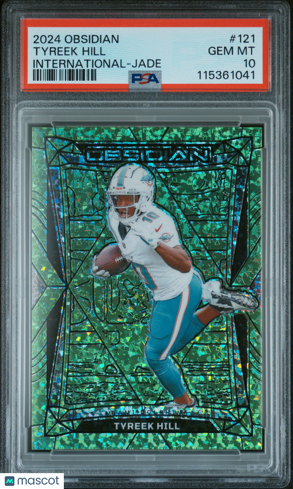 2024 Panini Obsidian Tyreek Hill International Jade 1/6 #121 PSA 10 Graded Sports Cards