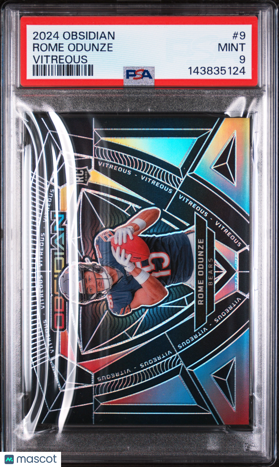 2024 Panini Obsidian Vitreous Rome Odunze #9 PSA 9 - Graded Sports Cards