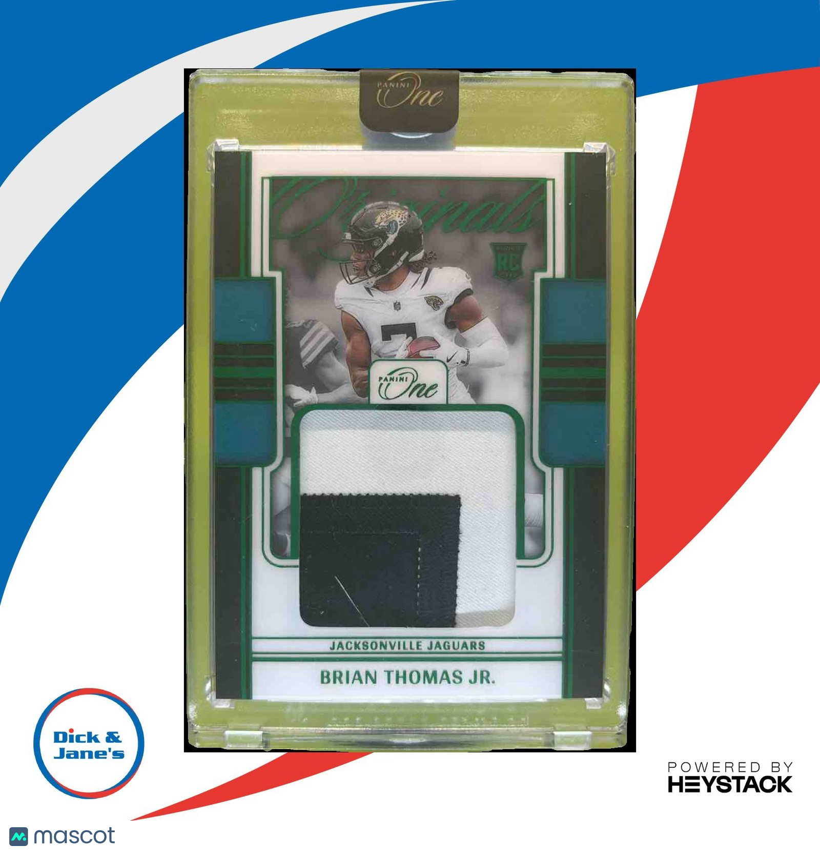 2024 Panini One Brian Thomas Jr Original Patches Green 23/25 MEM RC - Sports Cards