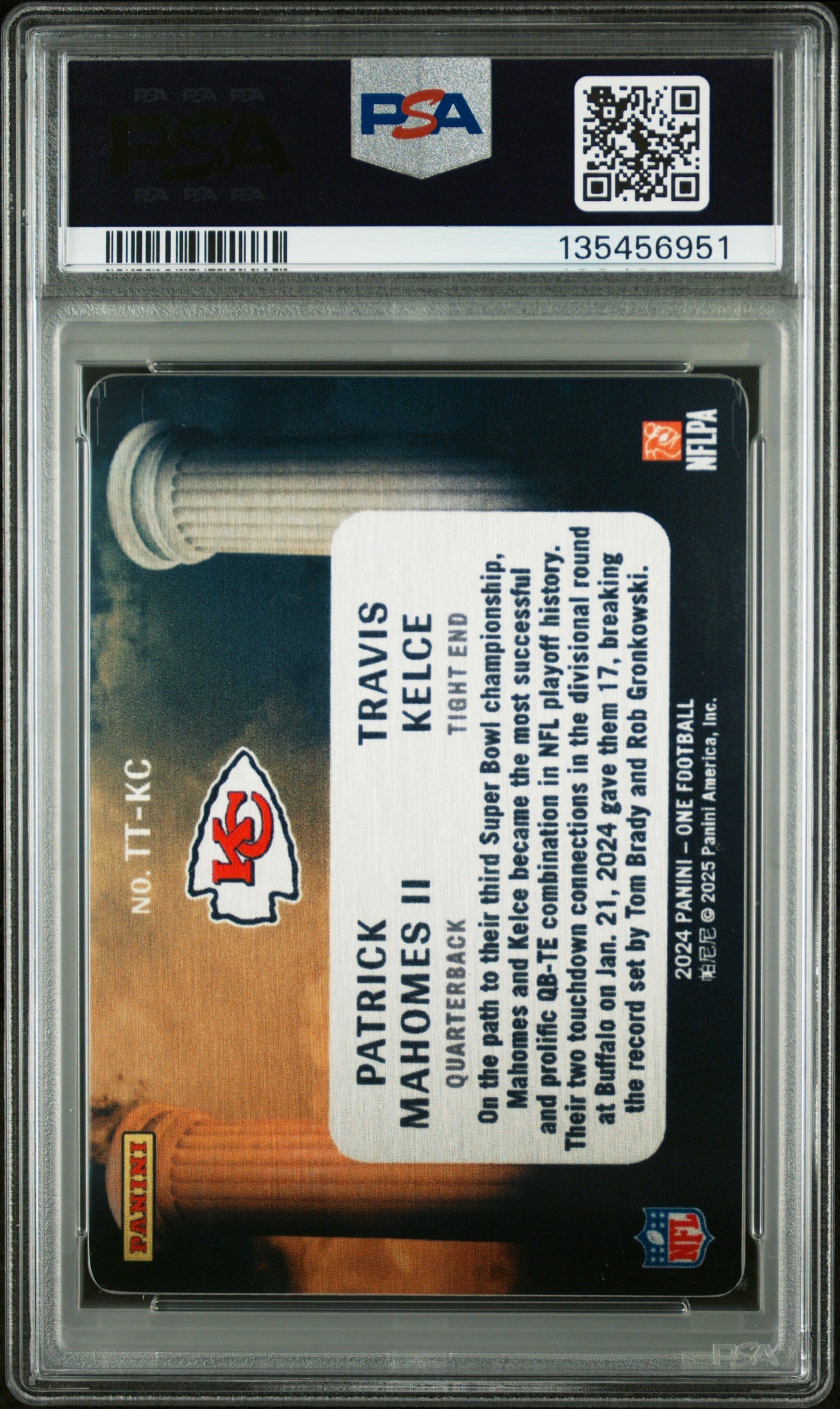 2024 Panini One Team Titans Mahomes II Kelce #TT-KC PSA 9 - Graded Sports Cards