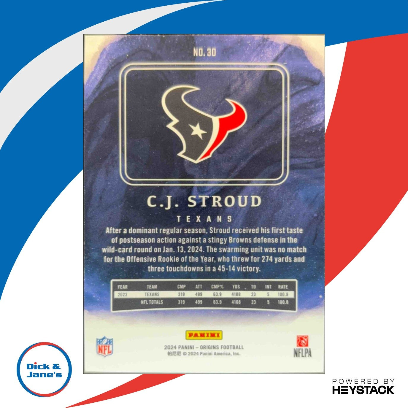 2024 Panini Origins C.J. Stroud Red 118/149 #30 Houston Texans - Sports Cards
