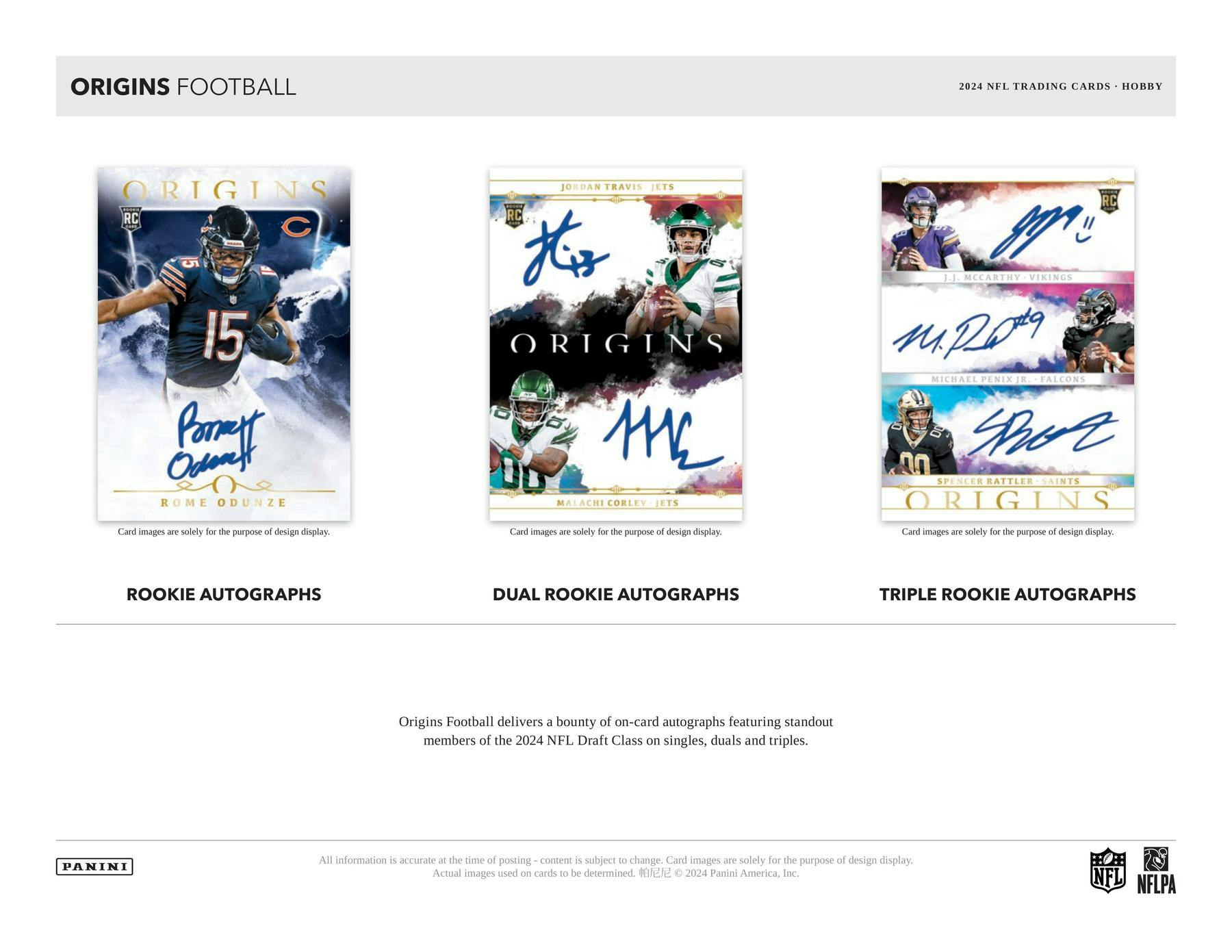 2024 Panini Origins NFL Football Hobby Box (2 Auto / 1 Mem) - NFL Hobby Box
