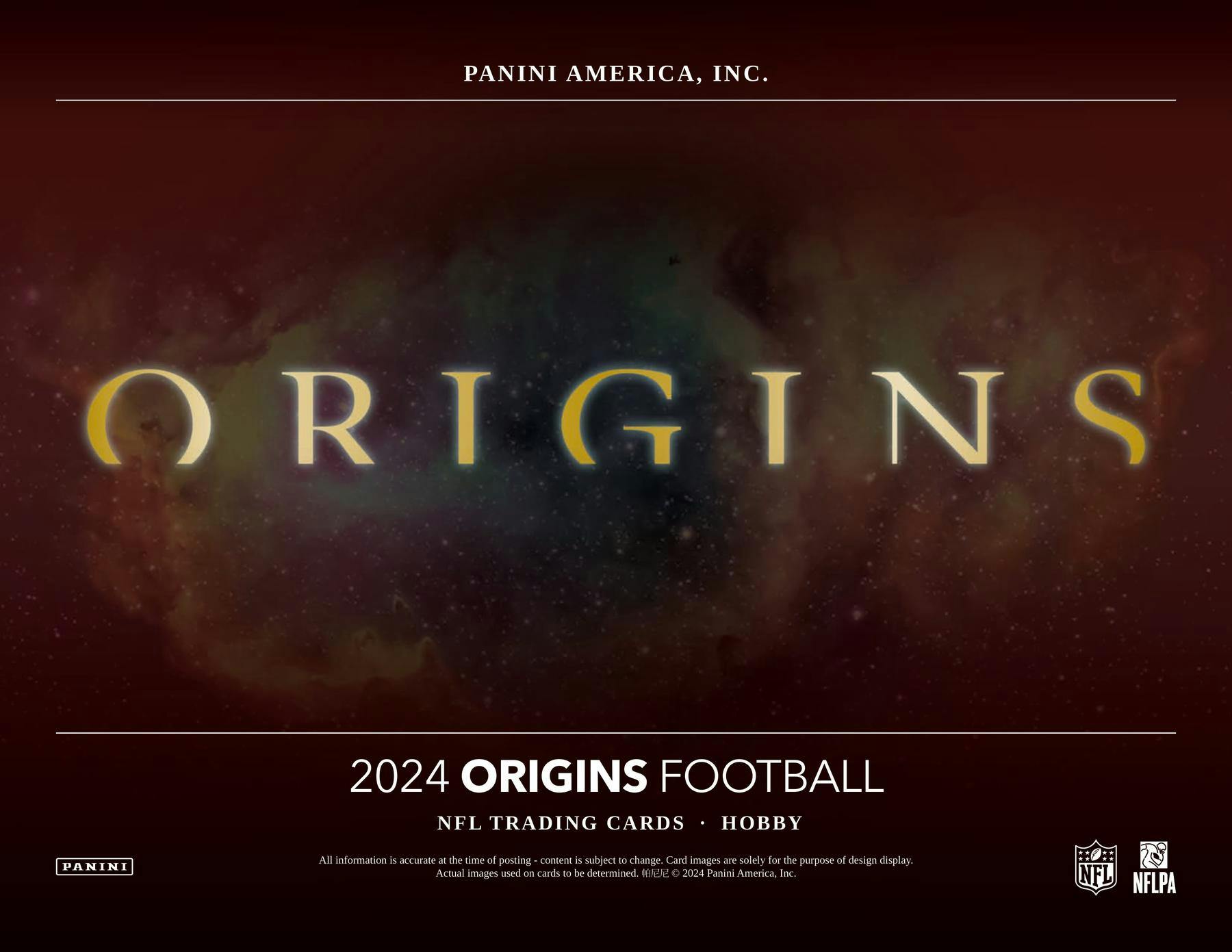 2024 Panini Origins NFL Football Hobby Box (2 Auto / 1 Mem) - NFL Hobby Box