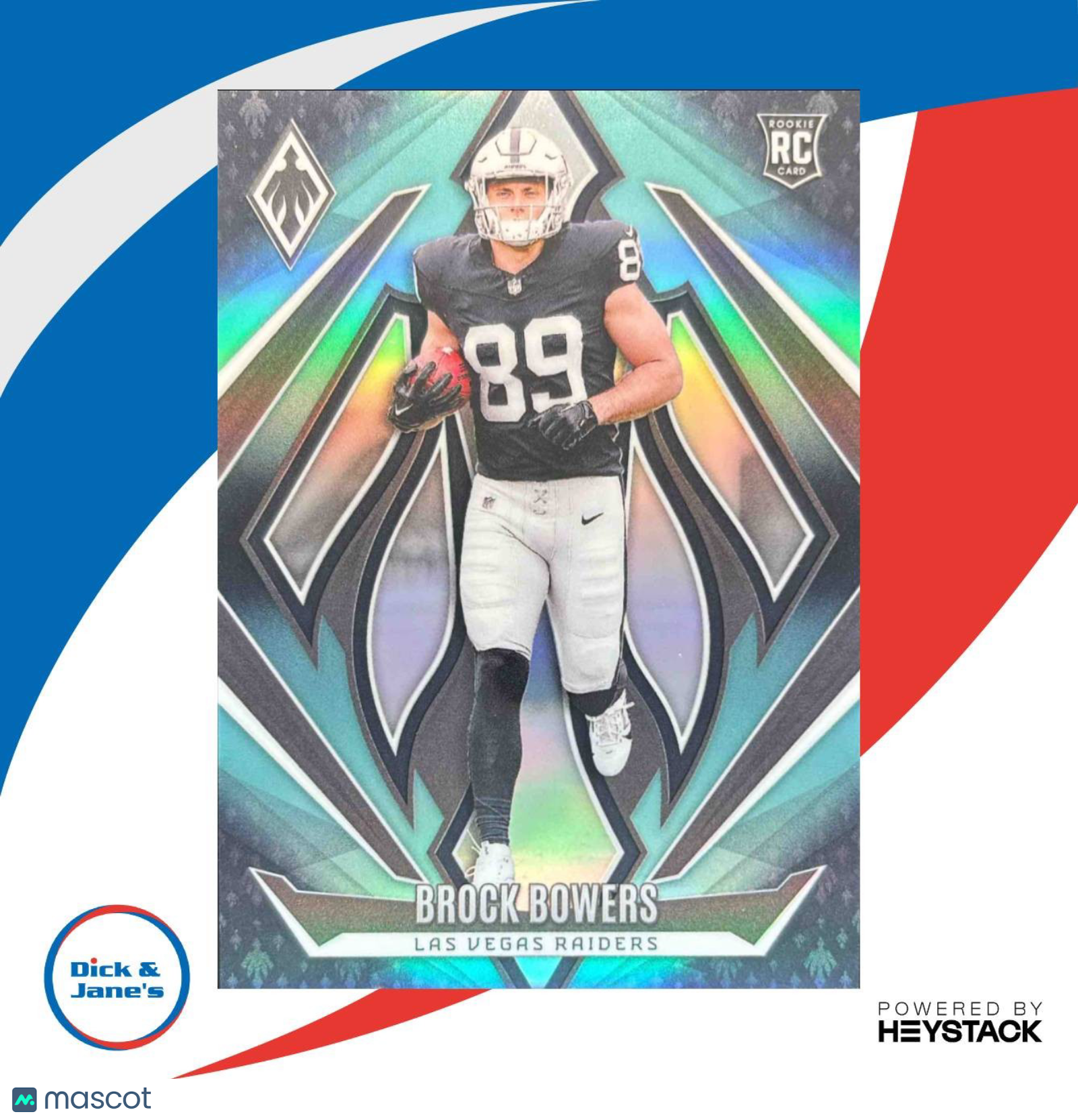 2024 Panini Phoenix Brock Bowers Teal Fade 41/72 #165 RC Las Vegas Raiders - Sports Cards