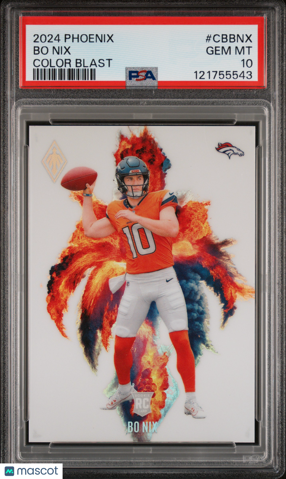 2024 Panini Phoenix Color Blast Bo Nix SSP PSA 10 GEM