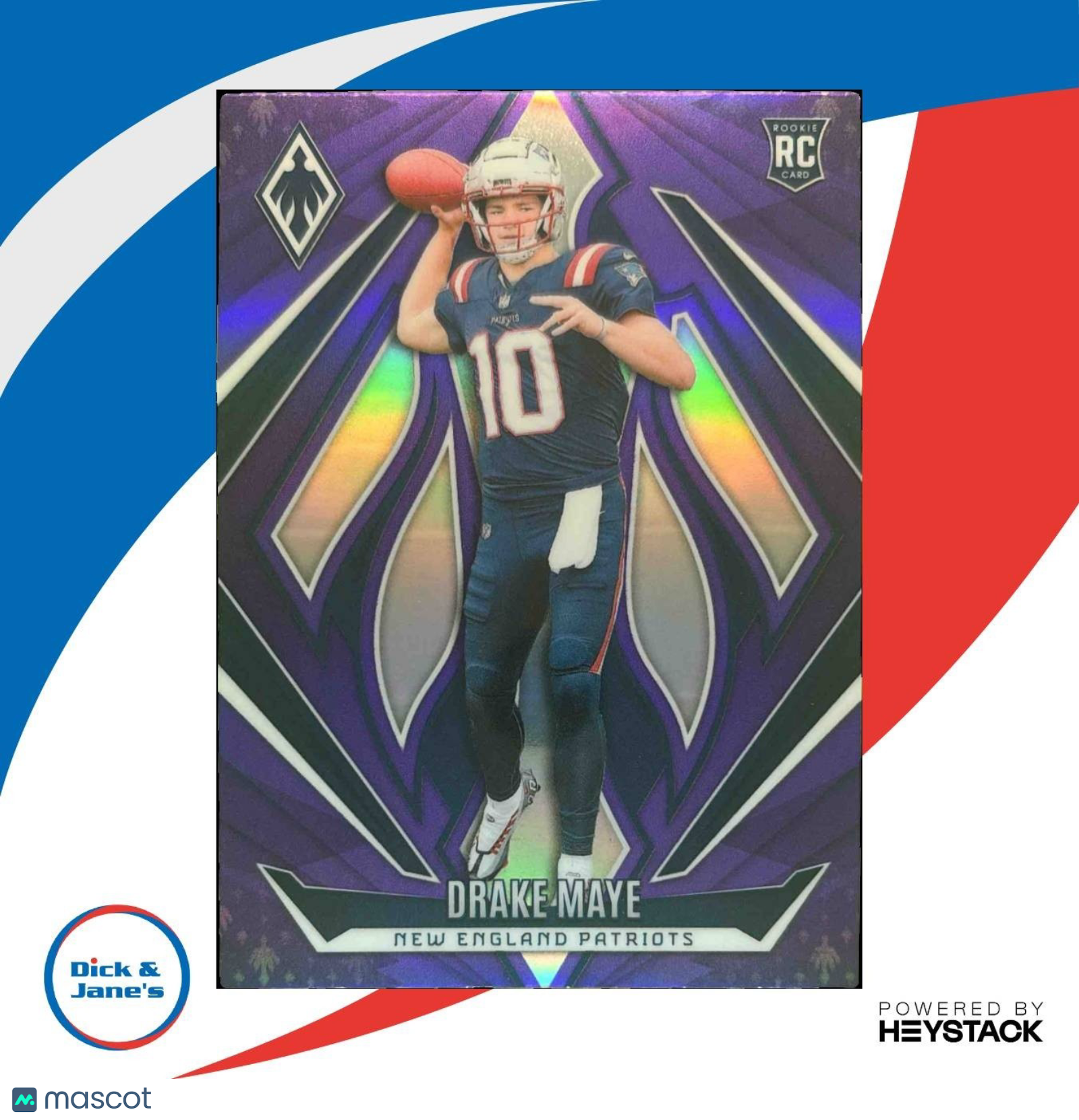 2024 Panini Phoenix Drake Maye Purple #179 RC New England Patriots - Sports Cards