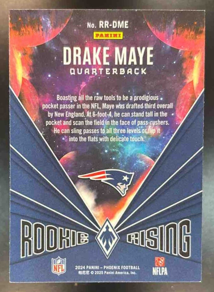 2024 Panini Phoenix Drake Maye Rookie Rising Hyper RC New England Patriots - Sports Cards