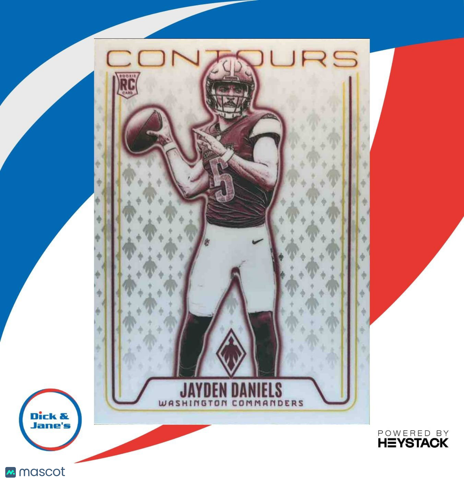 2024 Panini Phoenix Jayden Daniels Contours #CON-JDS RC Washington Commanders - Sports Cards