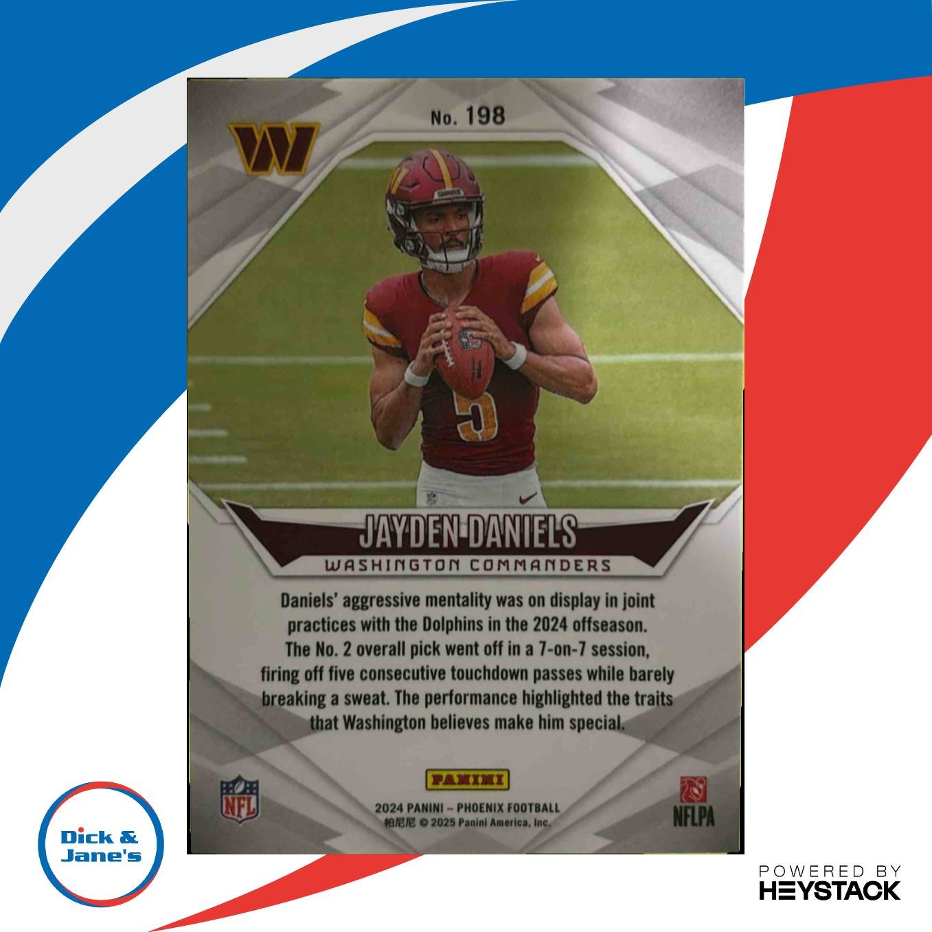 2024 Panini Phoenix Jayden Daniels Hyper #198 RC Washington Commanders Rookie - Sports Cards