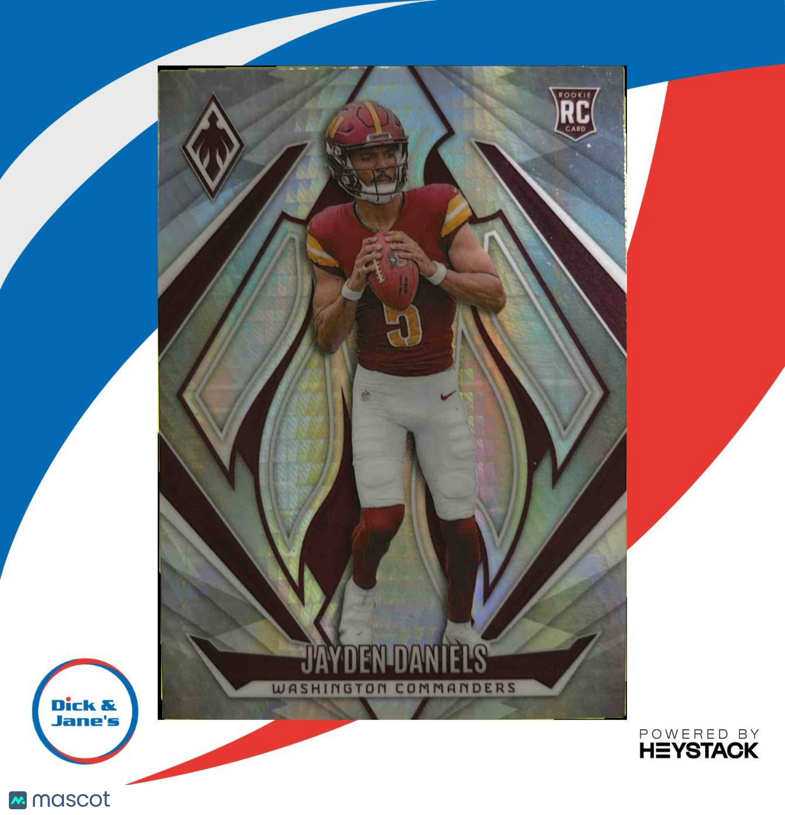 2024 Panini Phoenix Jayden Daniels Hyper #198 RC Washington Commanders Rookie - Sports Cards