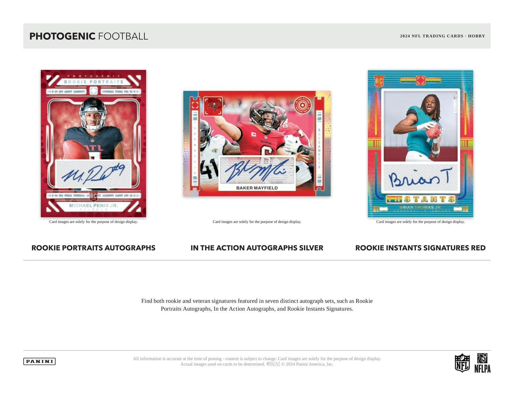 2024 Panini Photogenic Football Hobby Box (1 Auto) Debut Edition - NFL Hobby Box