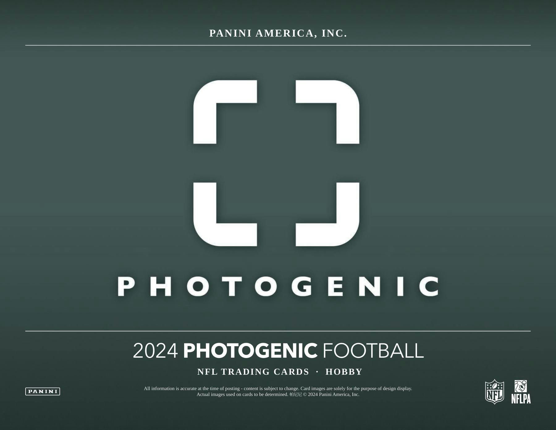 2024 Panini Photogenic Football Hobby Box (1 Auto) Debut Edition - NFL Hobby Box