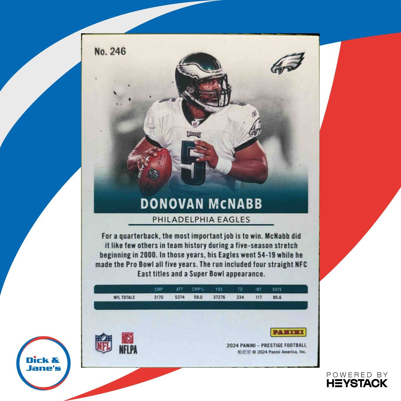 2024 Panini Prestige Donovan McNabb Green Premium Xtra Points /199 #246 Eagles - Sports Cards