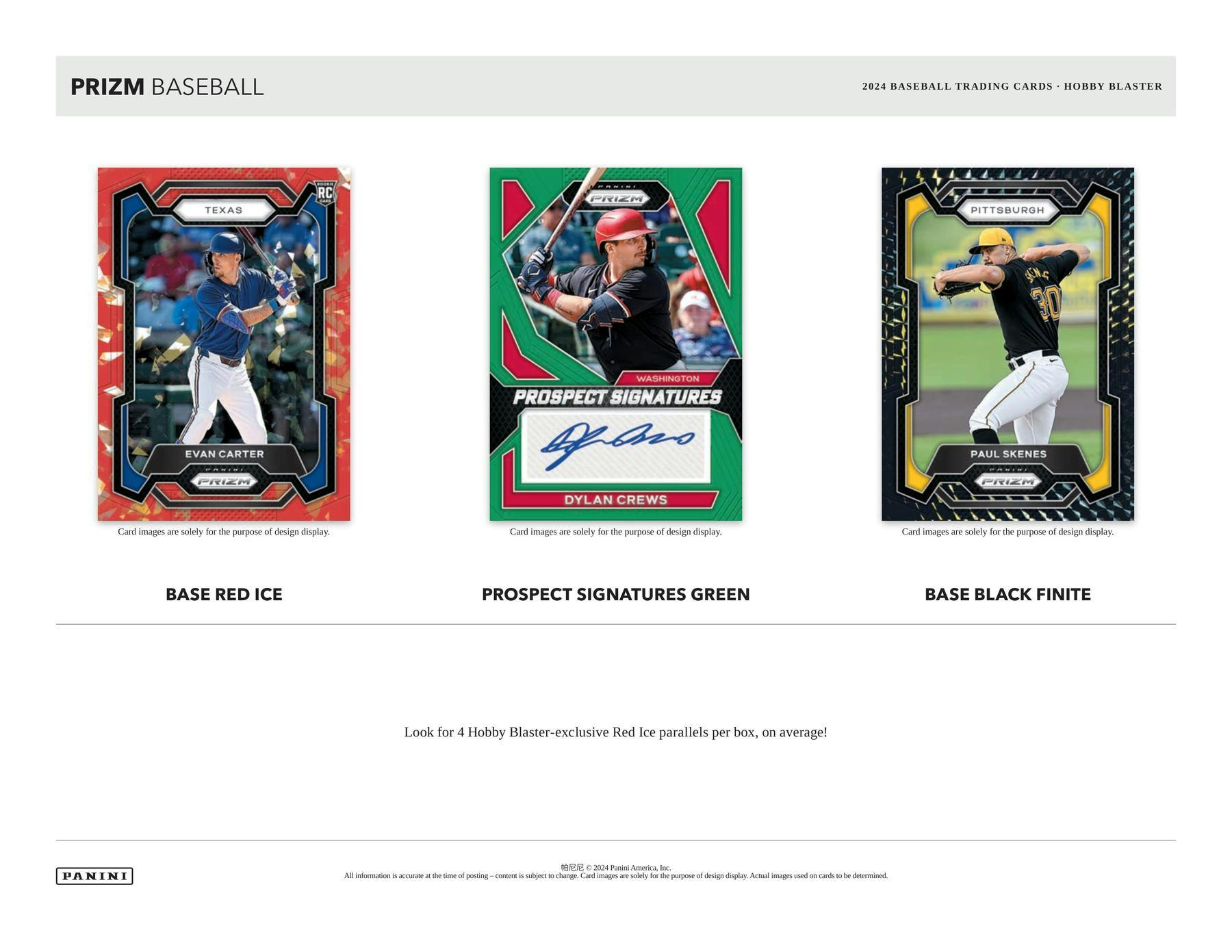 2024 Panini Prizm Baseball Hobby Blaster Box (4 Red Ice Parallels) - Collectible Trading Cards