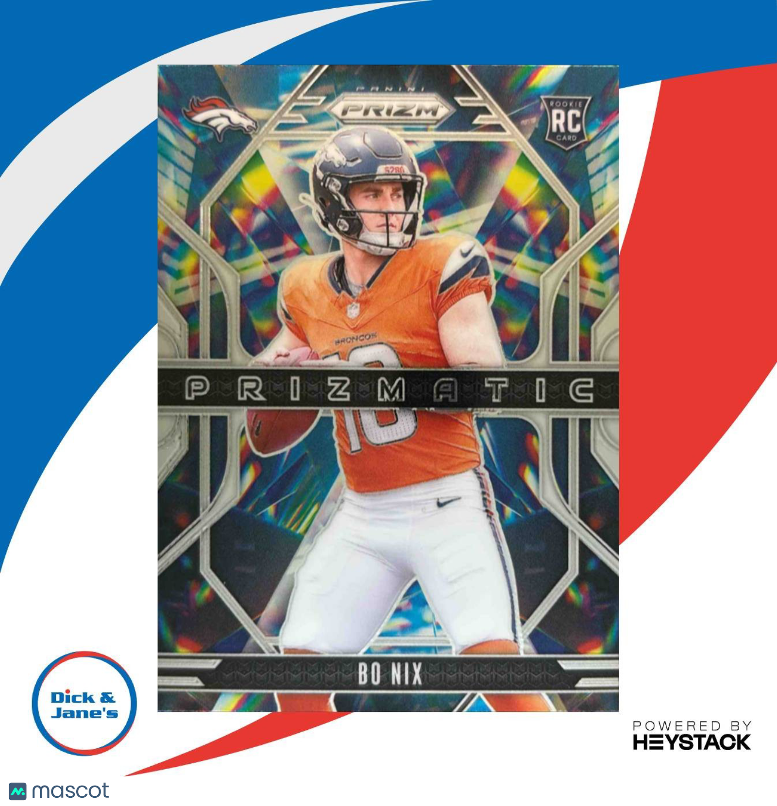 2024 Panini Prizm Bo Nix Prizmatic #11 RC Denver Broncos - Sports Cards