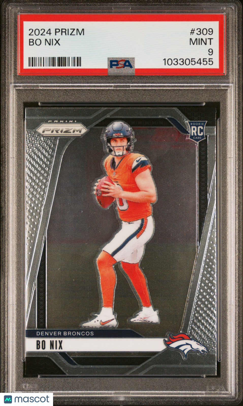 2024 Panini Prizm Bo Nix Rookie #309 PSA 9 Denver Broncos Graded Sports Cards
