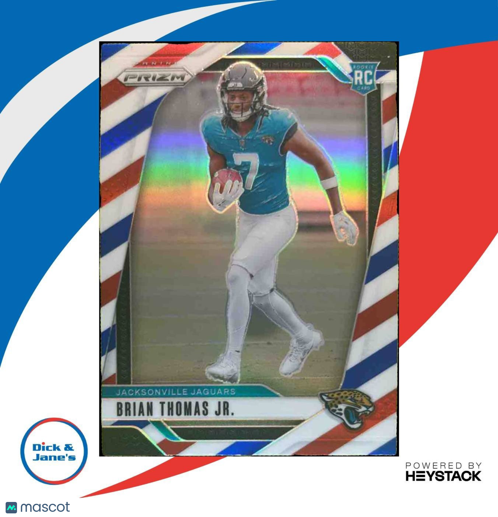 2024 Panini Prizm Brian Thomas Jr. Red White and Blue #314 RC Jaguars - Sports Cards