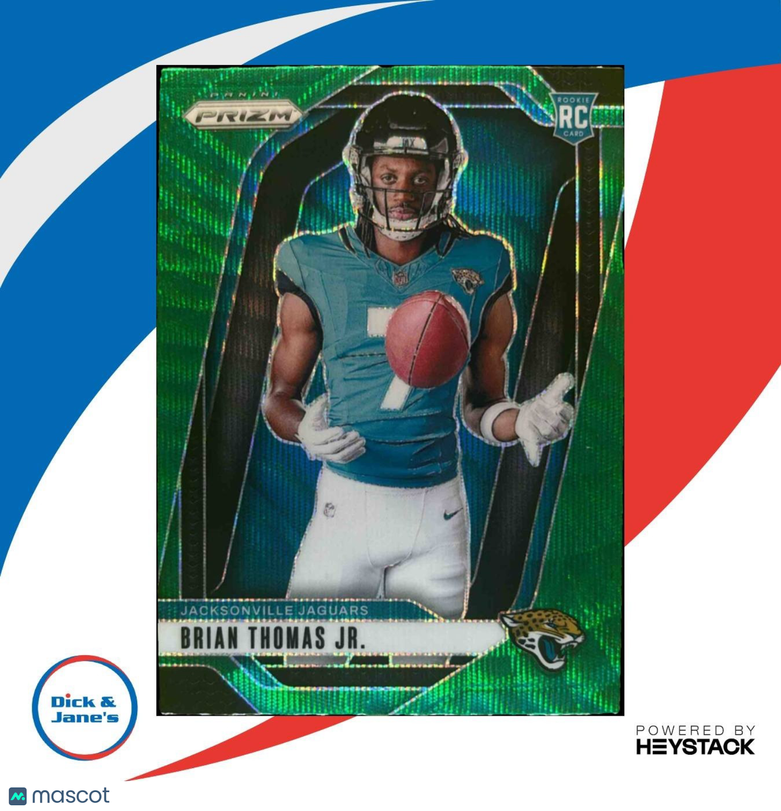 2024 Panini Prizm Brian Thomas Jr. Rookie Variations Green Wave RC VAR Jaguars - Sports Cards