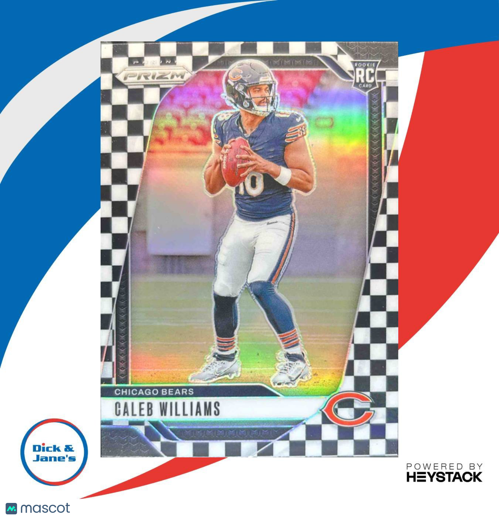 2024 Panini Prizm Caleb Williams Black and White Checker #301 RC Chicago Bears - Sports Cards