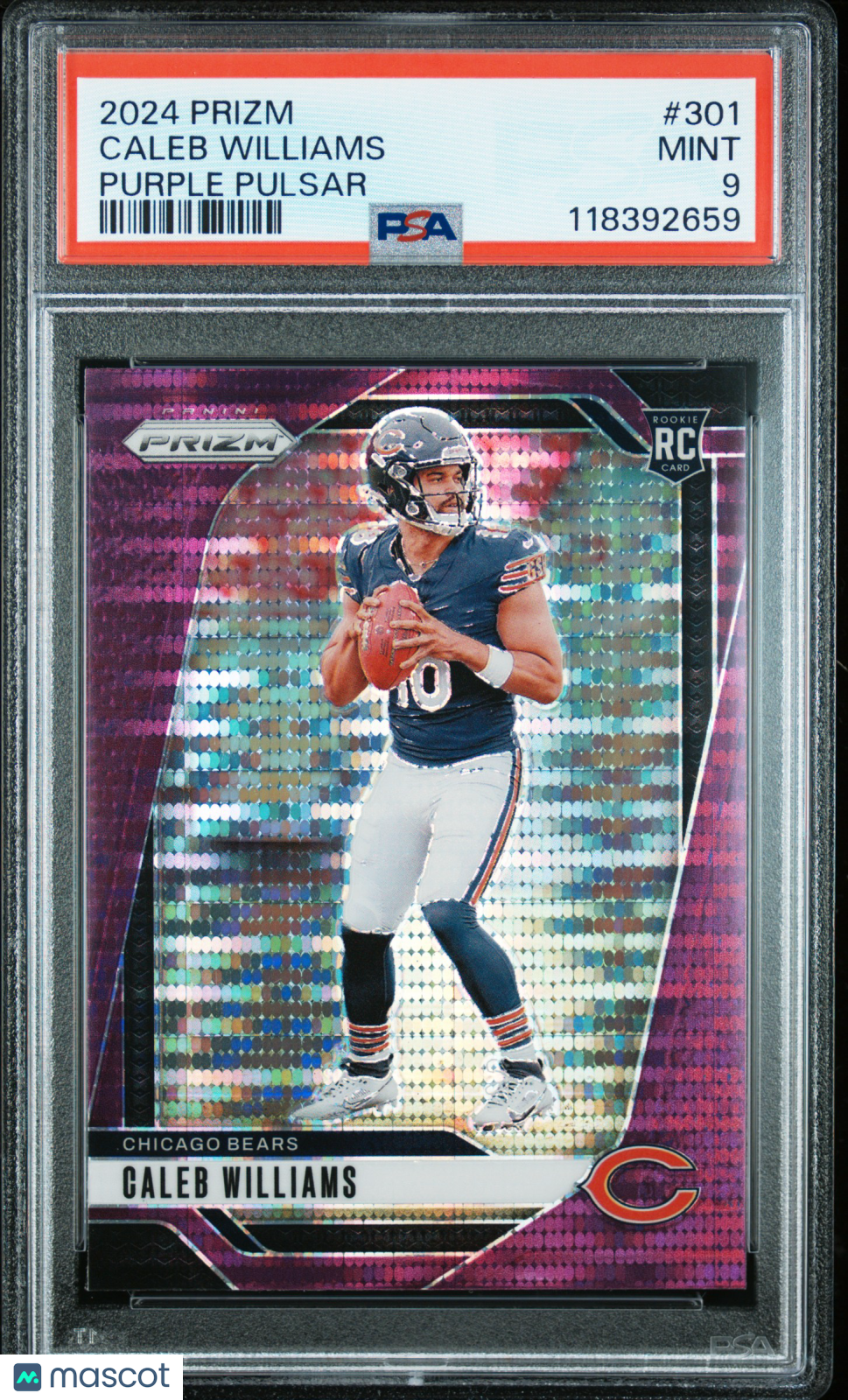 2024 Panini Prizm Caleb Williams Purple Pulsar Rookie #301 PSA 9 MINT - Graded Sports Cards