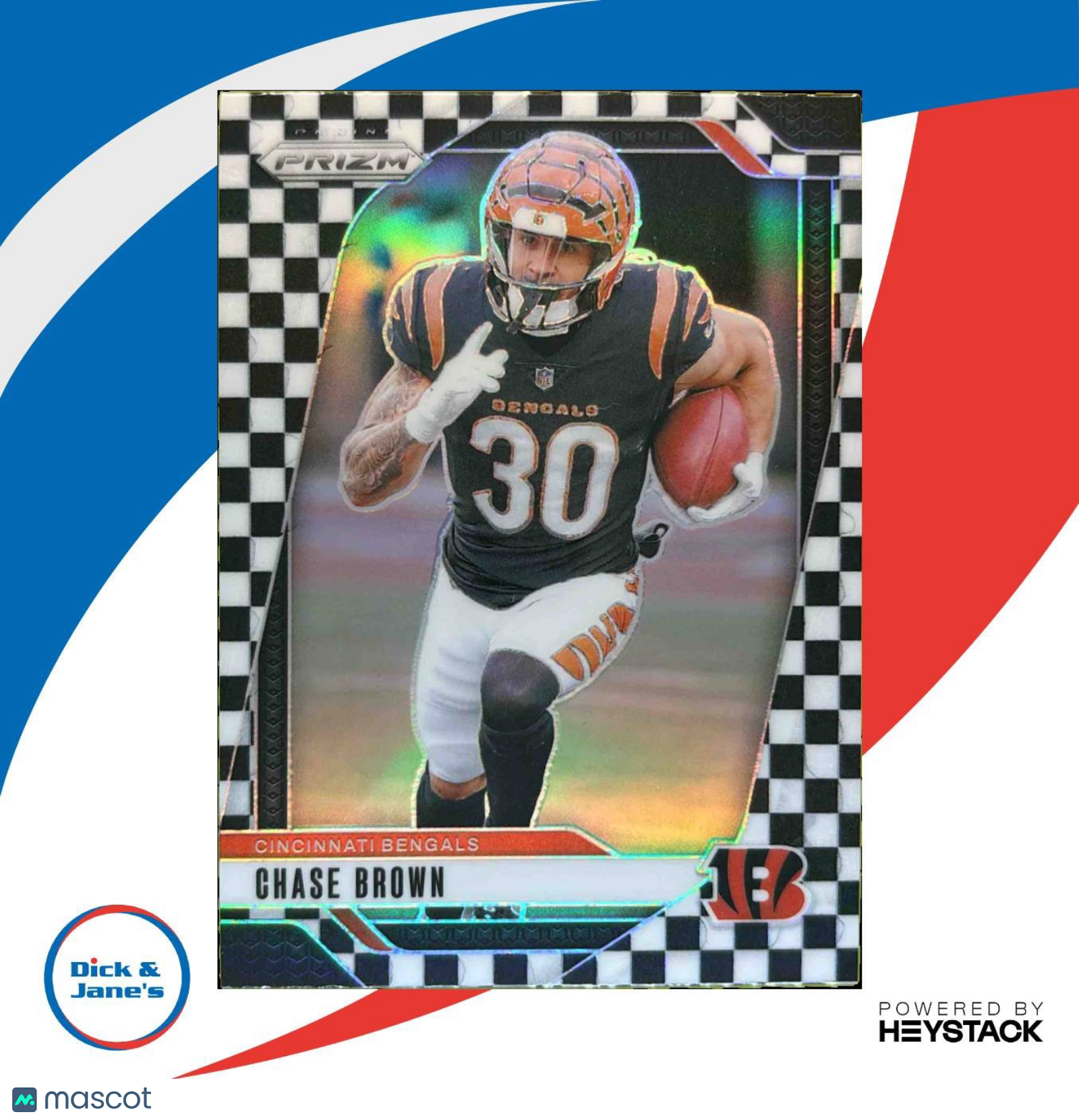 2024 Panini Prizm Chase Brown Black and White Checker #60 Cincinnati Bengals Sports Cards