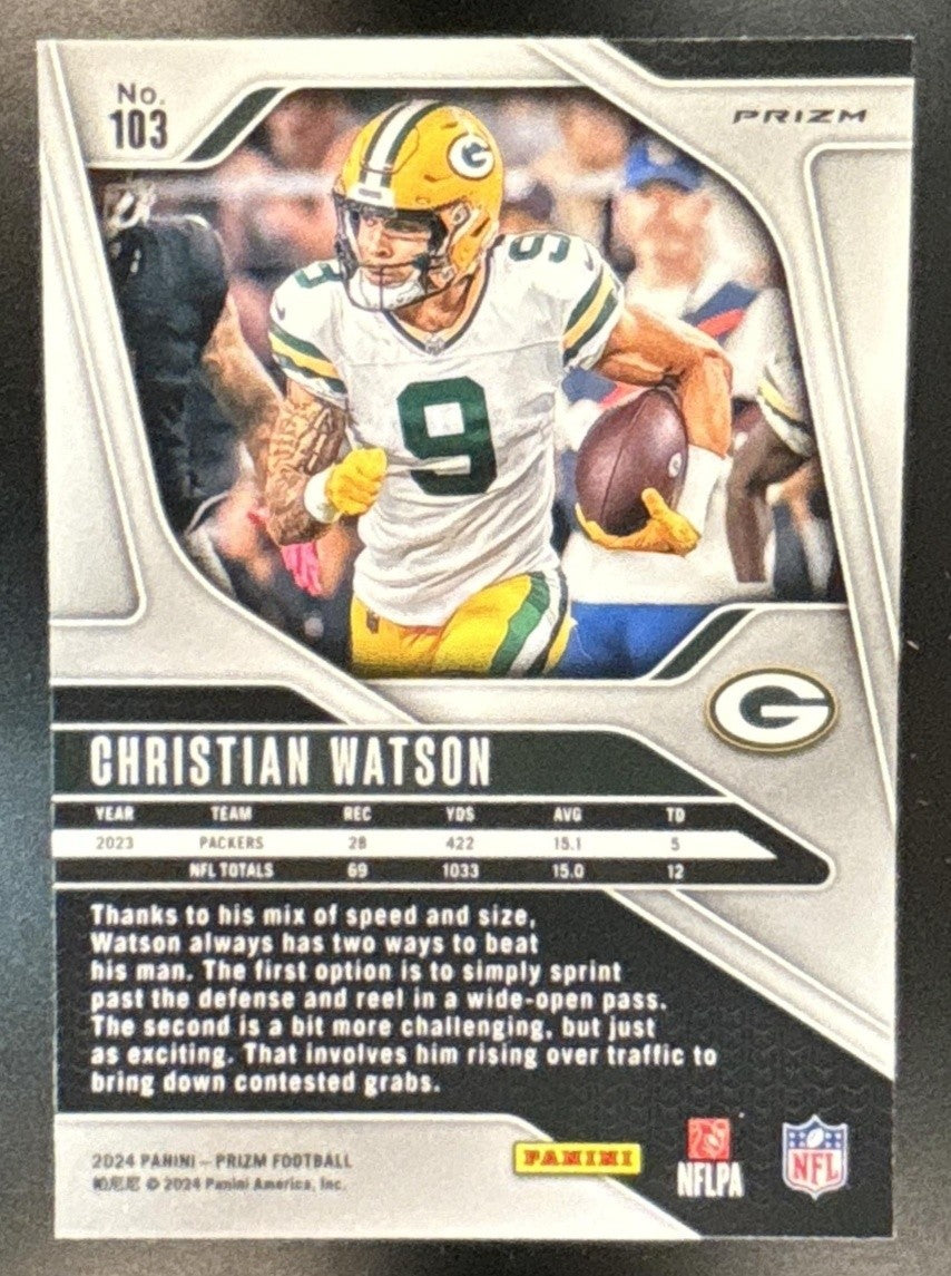 2024 Panini Prizm Christian Watson Snakeskin #103 Green Bay Packers - Sports Cards
