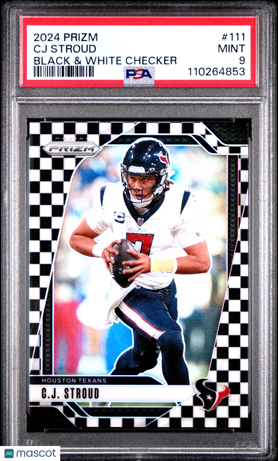 2024 Panini Prizm CJ Stroud Black & White Checker #111 PSA 9 - Graded Sports Cards