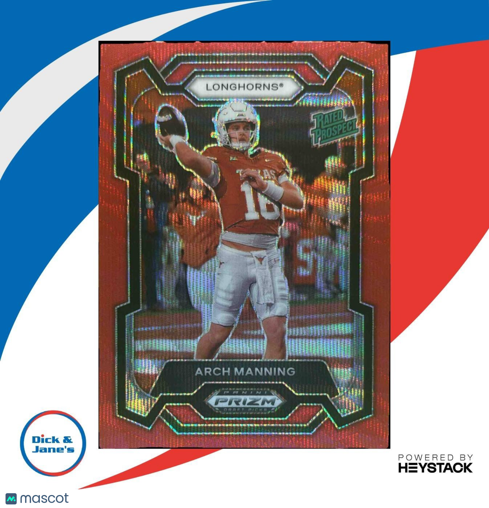 2024 Panini Prizm Collegiate Arch Manning Ruby Wave #192 Texas Longhorns - Sports Cards