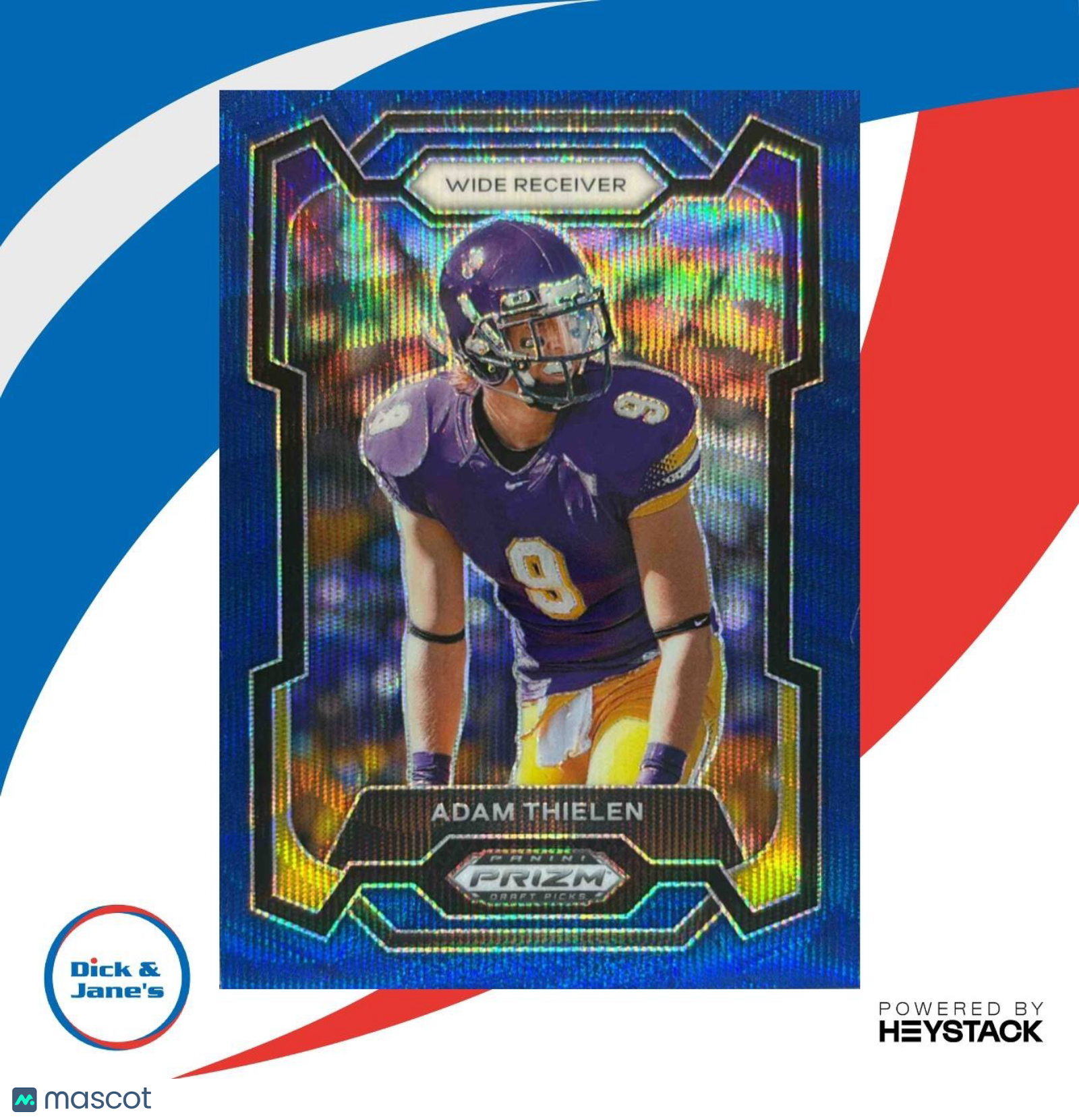 2024 Panini Prizm Collegiate Draft Picks Adam Thielen Blue Wave /249 #16 - Sports Cards