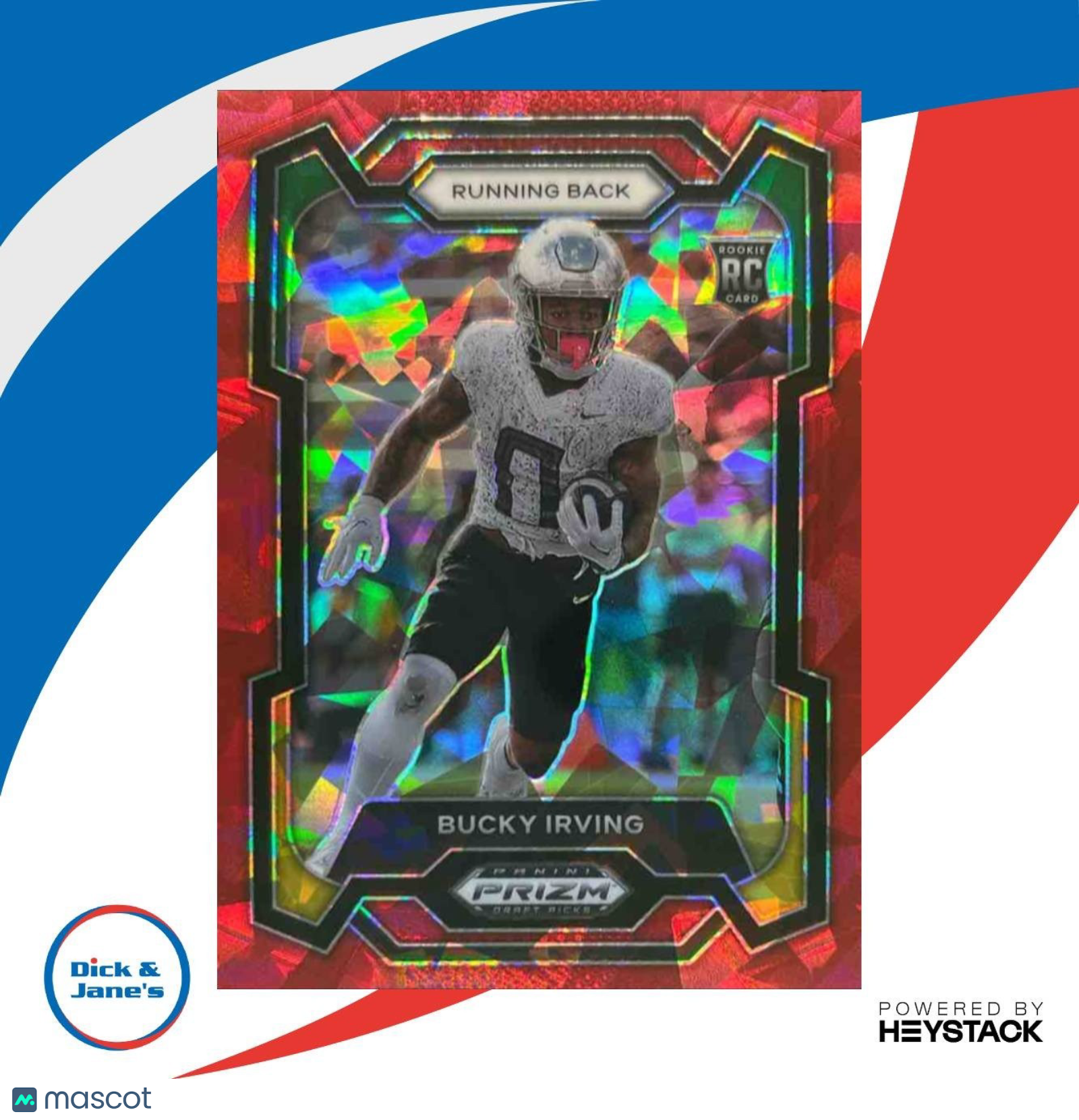 2024 Panini Prizm Collegiate Draft Picks Bucky Irving Red Ice #172 RC Ducks - Sports Cards