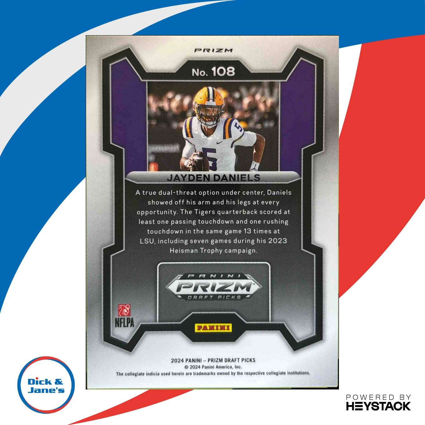 2024 Panini Prizm Collegiate Draft Picks Jayden Daniels Red Ice #108 LSU Tigers - Sports Cards