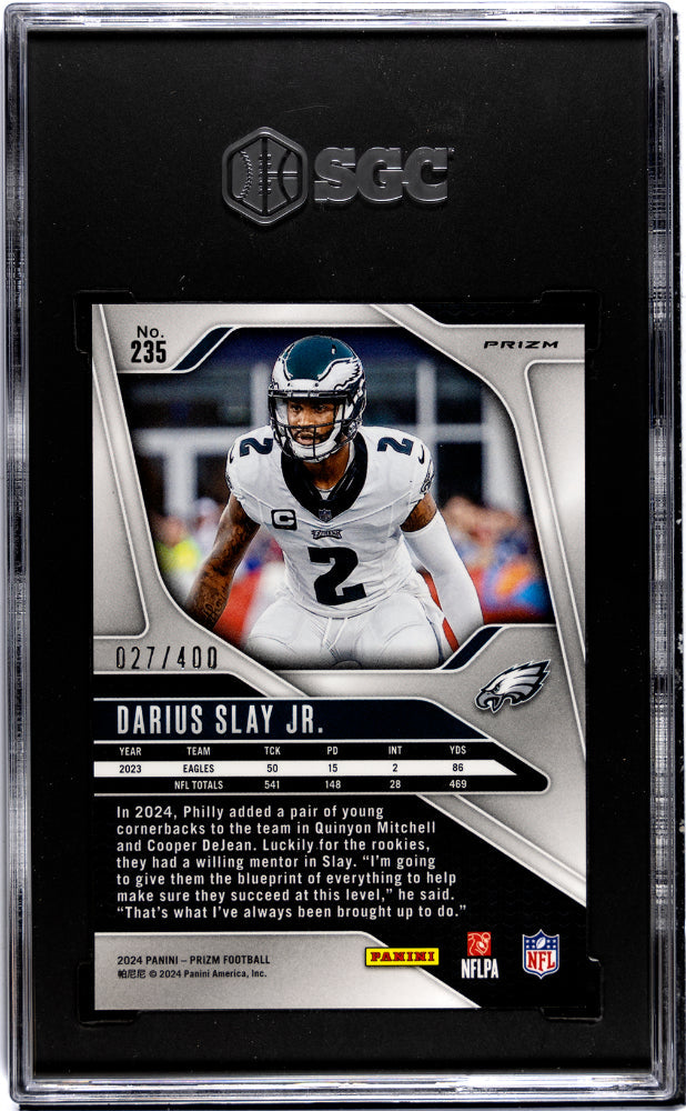 2024 Panini Prizm Darius Slay JR. Pandora /400 #235 SGC 9 - Graded Sports Cards