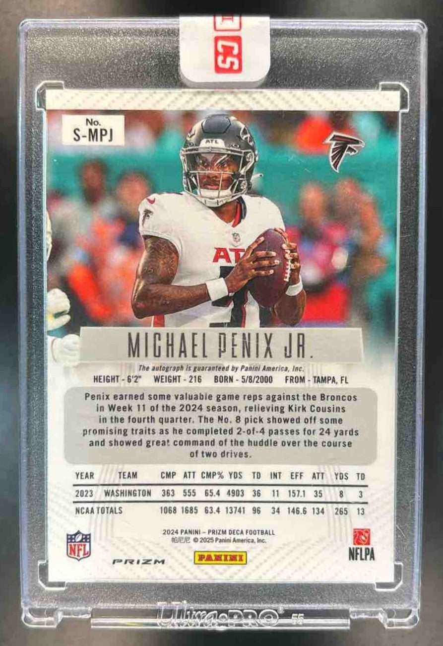 2024 Panini Prizm Deca Michael Penix Jr. Signatures RC Auto Atlanta Falcons - Sports Cards