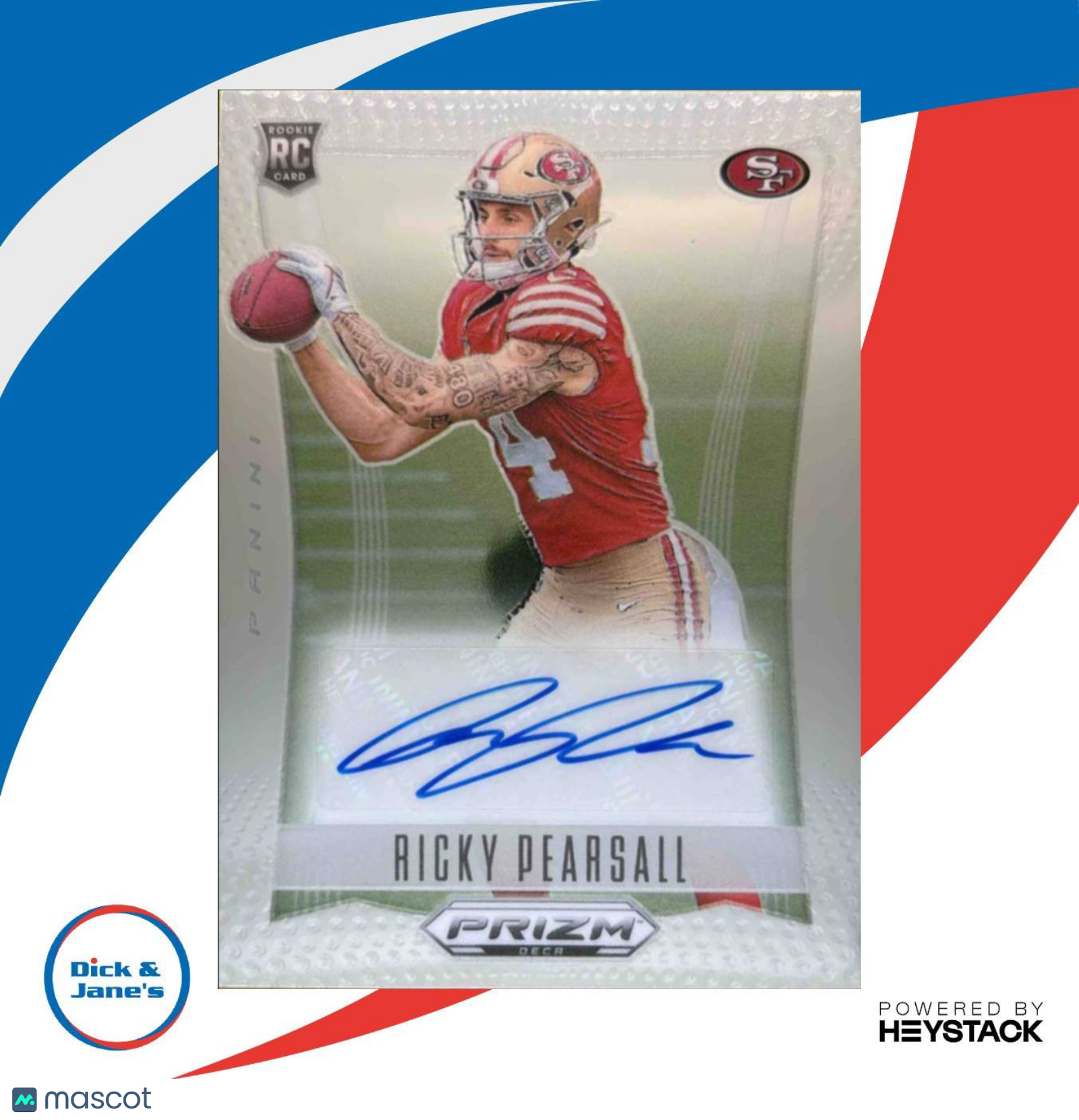 2024 Panini Prizm Deca Ricky Pearsall Signatures RC Auto San Francisco 49ers - Sports Cards
