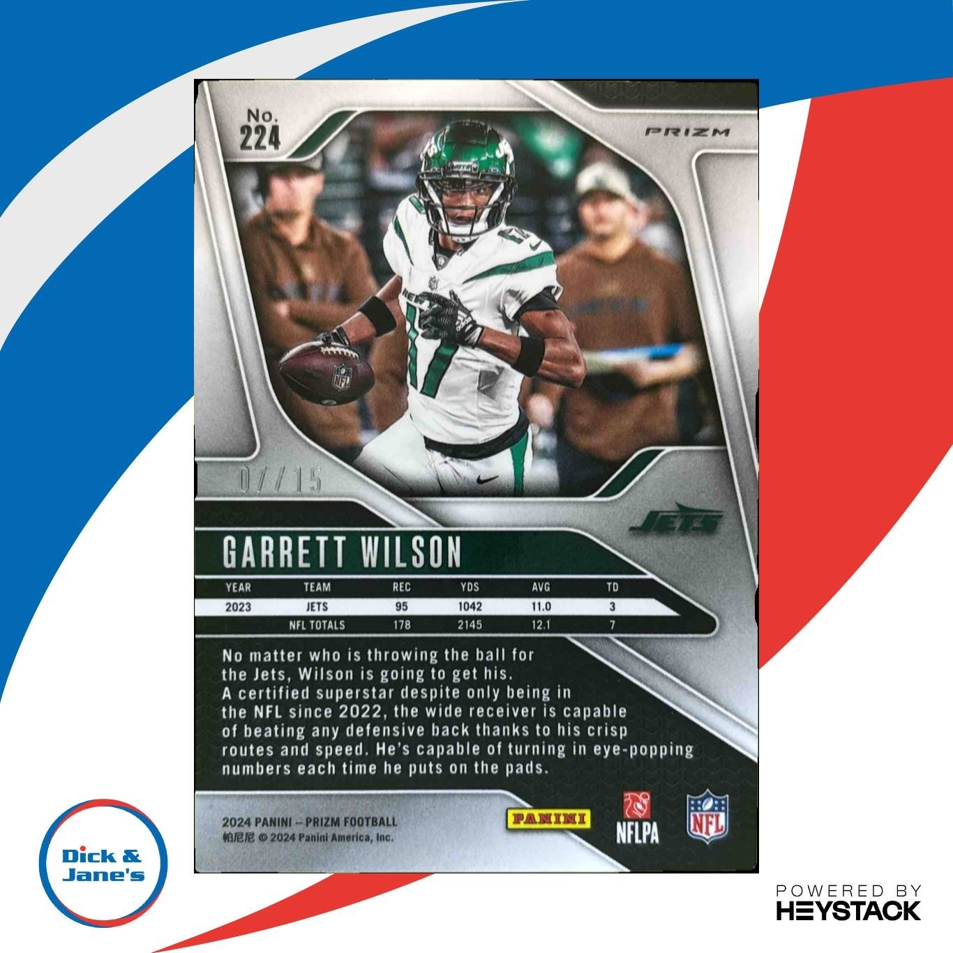 2024 Panini Prizm Garrett Wilson Forest Camo 7/15 #224 New York Jets - Sports Cards