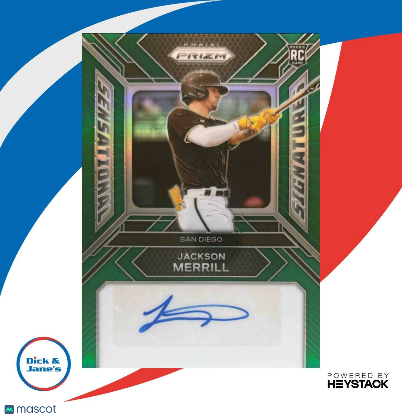 2024 Panini Prizm Jackson Merrill Sensational Signatures Green #SS-JM RC Auto - Sports Cards