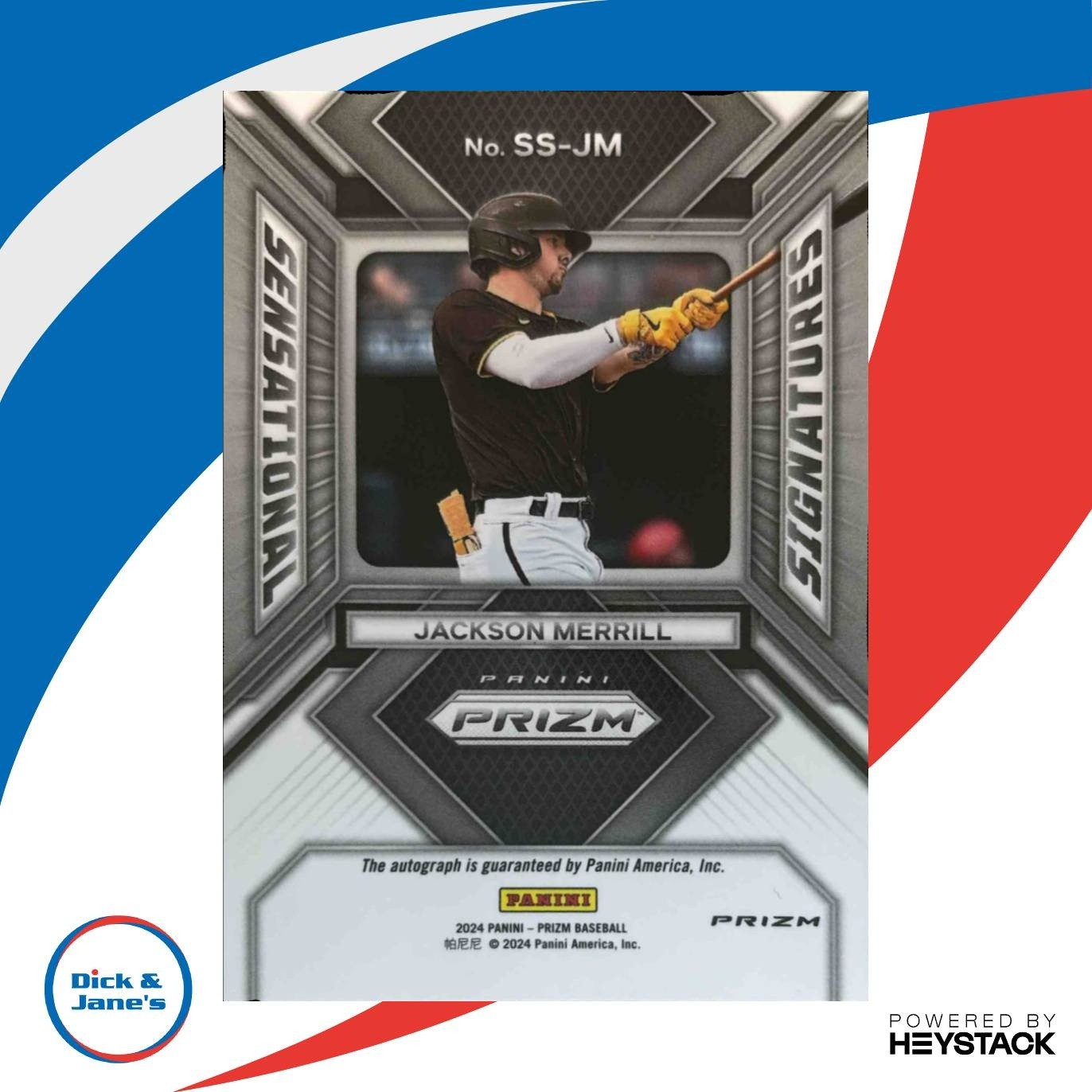 2024 Panini Prizm Jackson Merrill Sensational Signatures Green #SS-JM RC Auto - Sports Cards