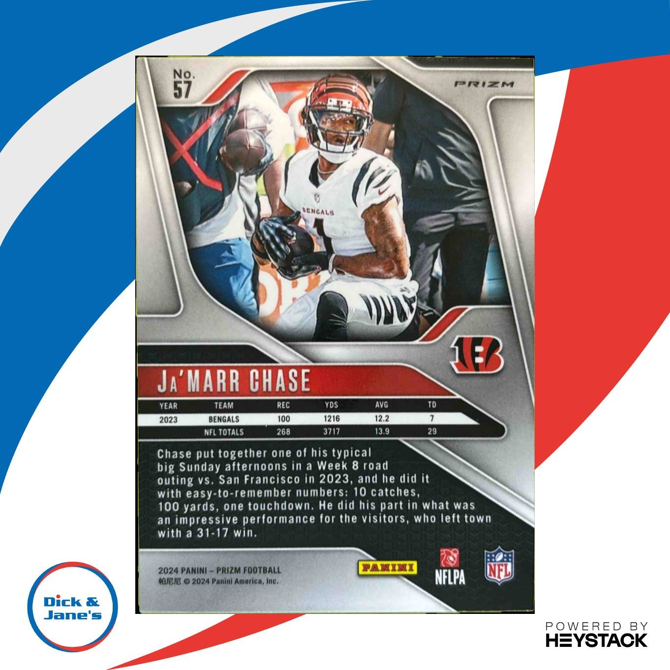 2024 Panini Prizm JaMarr Chase Black and White Checker #57 Cincinnati Bengals - Sports Cards