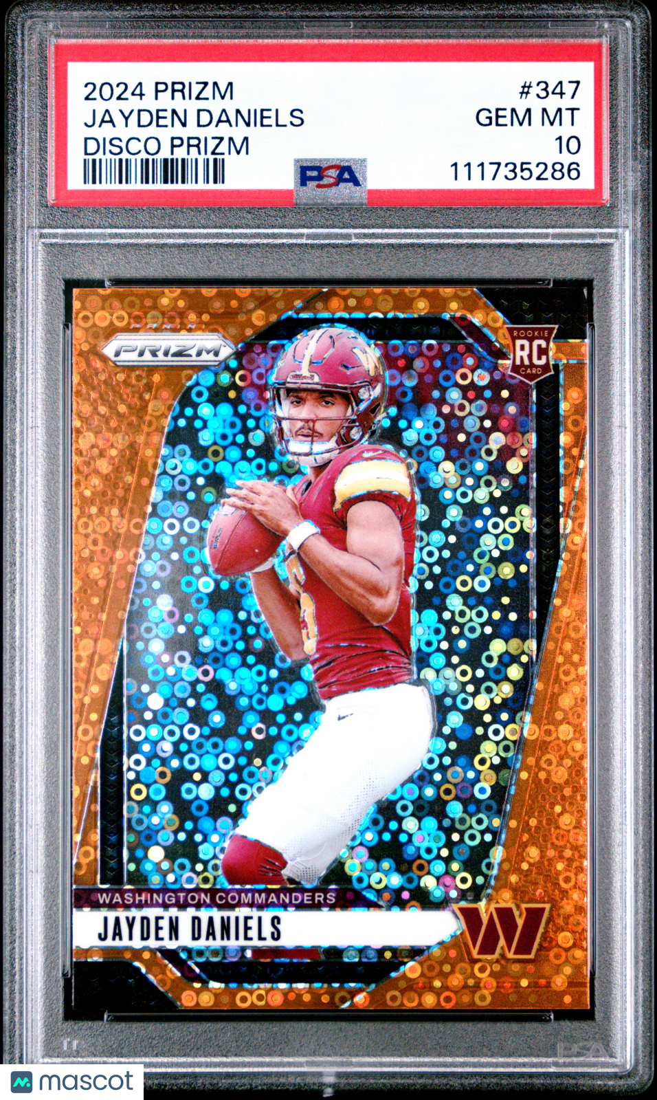 2024 Panini Prizm Jayden Daniels Disco #347 PSA 10 Washington Commanders - Graded Sports Cards