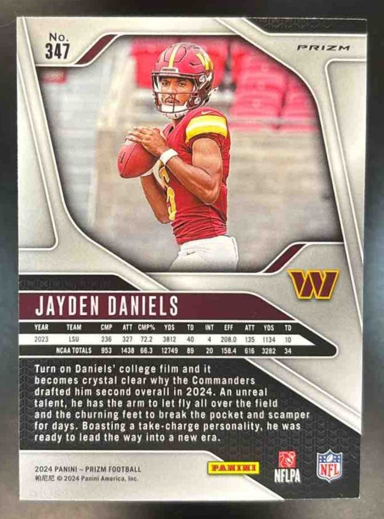2024 Panini Prizm Jayden Daniels Purple Pulsar #347 RC Washington Commanders - Sports Cards