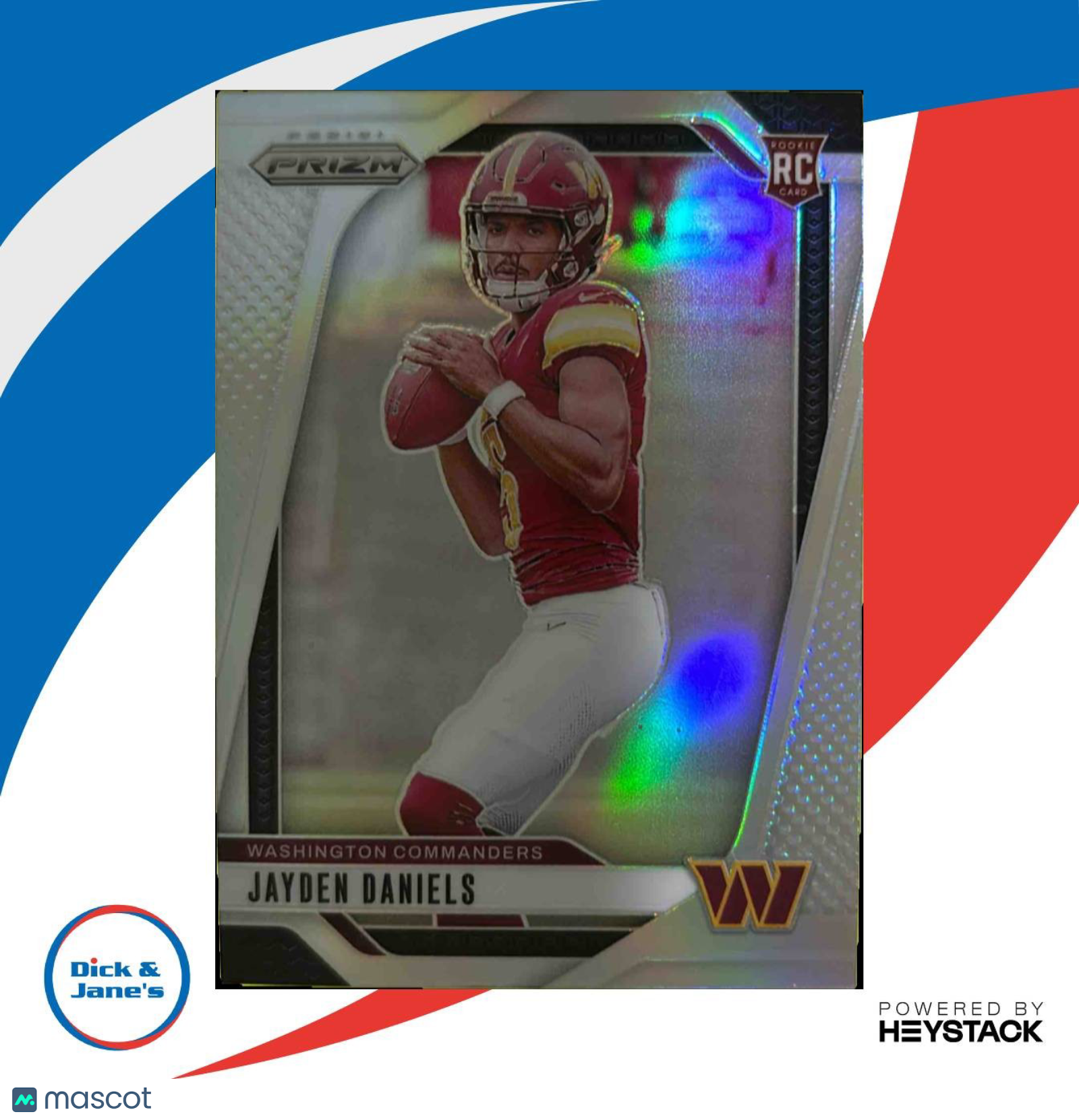 2024 Panini Prizm Jayden Daniels Silver Holo #347 RC Washington Commanders - Sports Cards